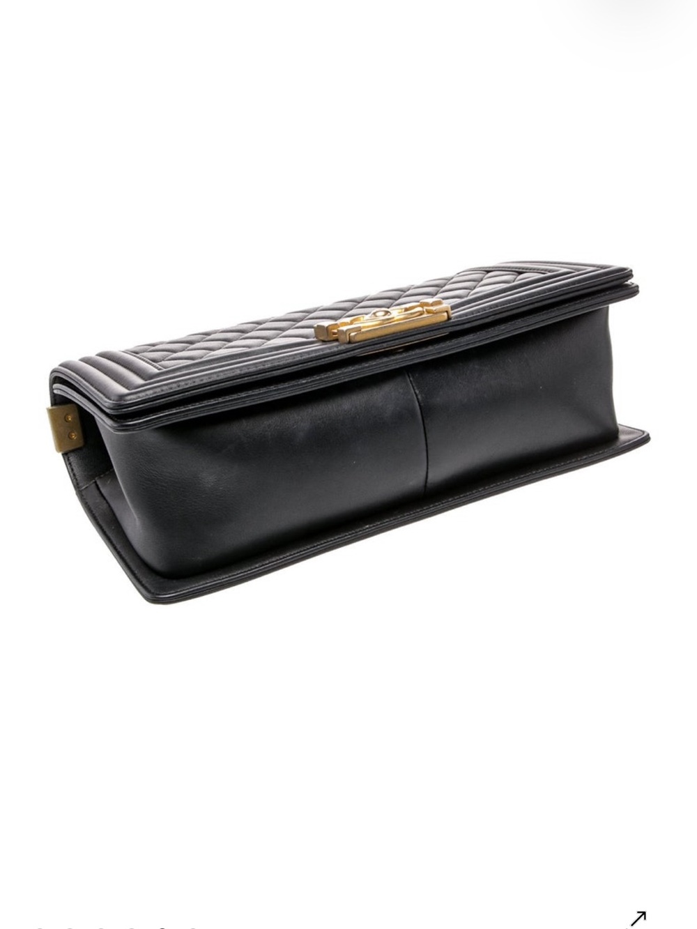 CHANEL Black Quilted Boy Crossbody with Gold Hardware Medium Size 100% authentic - Picture 13 of 14
